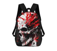 sinyumoney Zaino scolastico per bambini Celestial Wolf on Mountain Peak Zaino casual per viaggi, stampa 3D, per ragazzi e ragazze, grande capacità, Testa cranio 6, 17"