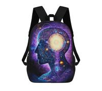 sinyumoney Zaino scolastico per bambini Celestial Wolf on Mountain Peak Zaino casual per viaggi, stampa 3D, per ragazzi e ragazze, grande capacità, Esoteric Zen Universe V4, 17"