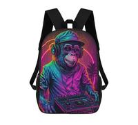 sinyumoney Zaino Scolastico Per Bambini Chill Monkey DJ Zaino Scolastico Per Bambini Alla Moda Casual Zaini Da Viaggio Stampa 3D Divertenti E Fantastici Borse Per Libri 17inch