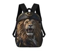 sinyumoney Zaino scolastico per bambini Christmas Tree Zaino scolastico per bambini, stile casual e alla moda, con stampa 3D, divertente e originale, Angry Lion Pirati, 17"