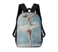 sinyumoney Zaino scolastico per bambini Christmas Tree Zaino scolastico per bambini, stile casual e alla moda, con stampa 3D, divertente e originale, Balletto Dancer Painting Ballerina, 17"