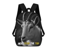 sinyumoney Zaino scolastico per bambini Christmas Tree Zaino scolastico per bambini, stile casual e alla moda, con stampa 3D, divertente e originale, Citazioni motivazionali di Goat, 17"