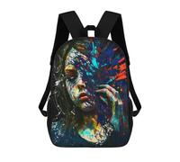 sinyumoney Zaino Scolastico Per Bambini Colorful Abstract Portrait -8 Zaino Scolastico Per Bambini Alla Moda Casual Zaini Da Viaggio Stampa 3D Divertenti E Fantastici Borse Per Libri 17inch