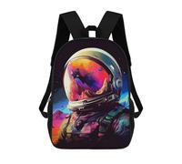 sinyumoney Zaino Scolastico Per Bambini Colorful Astronaut in Space -7 Zaino Scolastico Per Bambini Alla Moda Casual Zaini Da Viaggio Stampa 3D Divertenti E Fantastici Borse Per Libri 17inch