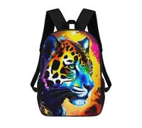 sinyumoney Zaino Scolastico Per Bambini Colorful Leopard Portrait Zaini Per Libri Zaino Casual Da Viaggio Stampato in 3D Per Ragazzi E Ragazze Zaino Da Giorno Di Grande Capacità 17inch