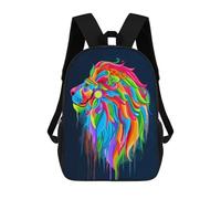 sinyumoney Zaino Scolastico Per Bambini Colorful Lion Illustration Zaino Scolastico Per Bambini Alla Moda Casual Zaini Da Viaggio Stampa 3D Divertenti E Fantastici Borse Per Libri 17inch