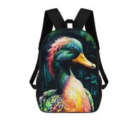 sinyumoney Zaino Scolastico Per Bambini Colorful Mallard Duck Portrait Zaino Alla Moda Per Adolescenti Zaino Casual Per Ragazzi E Ragazze Zaino Stampato in 3D 17inch