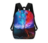 sinyumoney Zaino Scolastico Per Bambini Colorful Sky Over Mountain Peak Zaino Scolastico Per Bambini Alla Moda Casual Zaini Da Viaggio Stampa 3D Divertenti E Fantastici Borse Per Libri 17inch