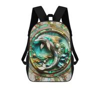 sinyumoney Zaino Scolastico Per Bambini Con Stampa 3D, Borsa Da Viaggio Carina Abstract Dolphin Kintsugi Zaini Casual Da Giorno Per Bambini Per Ragazze E Donne 17inch
