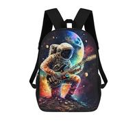 sinyumoney Zaino Scolastico Per Bambini Con Stampa 3D, Borsa Da Viaggio Carina Astronaut Playing Guitar in Space -6 Zaini Casual Da Giorno Per Bambini Per Ragazze E Donne 17inch