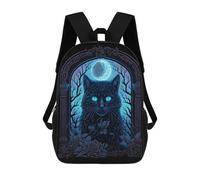 sinyumoney Zaino Scolastico Per Bambini Con Stampa 3D, Borsa Da Viaggio Carina Blue Moon Cat Illustration Zaini Casual Da Giorno Per Bambini Per Ragazze E Donne 17inch