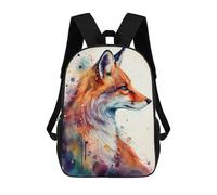 sinyumoney Zaino Scolastico Per Bambini Con Stampa 3D, Borsa Da Viaggio Carina Colorful Fox Watercolor Art Print Zaini Casual Da Giorno Per Bambini Per Ragazze E Donne 17inch