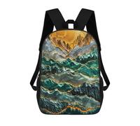 sinyumoney Zaino Scolastico Per Bambini Con Stampa 3D, Borsa Da Viaggio Carina Emerald Mountains Golden Dawn Zaini Casual Da Giorno Per Bambini Per Ragazze E Donne 17inch