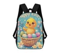 sinyumoney Zaino Scolastico Per Bambini Con Stampa 3D, Borsa Da Viaggio Carina Happy Easter Chick with Eggs Zaini Casual Da Giorno Per Bambini Per Ragazze E Donne 17inch
