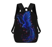 sinyumoney Zaino Scolastico Per Bambini Con Stampa 3D, Borsa Da Viaggio Carina Phoenix Bird Blue Zaini Casual Da Giorno Per Bambini Per Ragazze E Donne 17inch