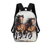 sinyumoney Zaino Scolastico Per Bambini Con Stampa 3D, Borsa Da Viaggio Carina Two Horses Running Zaini Casual Da Giorno Per Bambini Per Ragazze E Donne 17inch