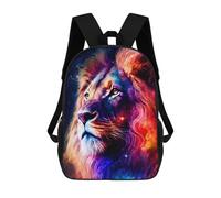sinyumoney Zaino Scolastico Per Bambini Cosmic Lion Portrait-2 Zaino Scolastico Per Bambini Alla Moda Casual Zaini Da Viaggio Stampa 3D Divertenti E Fantastici Borse Per Libri 17inch