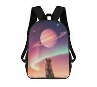 sinyumoney Zaino Scolastico Per Bambini Dog Gazing at Space Aurora Zaino Alla Moda Per Adolescenti Zaino Casual Per Ragazzi E Ragazze Zaino Stampato in 3D 17inch