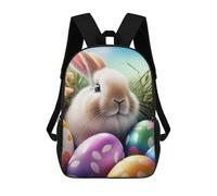 sinyumoney Zaino Scolastico Per Bambini Easter Bunny with Eggs-1 Zaino Scolastico Per Bambini Alla Moda Casual Zaini Da Viaggio Stampa 3D Divertenti E Fantastici Borse Per Libri 17inch