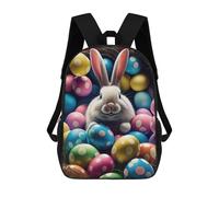 sinyumoney Zaino Scolastico Per Bambini Easter Bunny with Eggs-4 Zaini Per Libri Zaino Casual Da Viaggio Stampato in 3D Per Ragazzi E Ragazze Zaino Da Giorno Di Grande Capacità 17inch