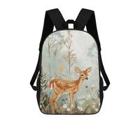 sinyumoney Zaino scolastico per bambini Fawn in A Dreamy Landscape Zaino casual per viaggi, stampa 3D, per ragazzi e ragazze, grande capacità, Fawn In Forest, 17"