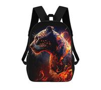 sinyumoney Zaino Scolastico Per Bambini Flaming Leopard Artwork Zaino Scolastico Per Bambini Alla Moda Casual Zaini Da Viaggio Stampa 3D Divertenti E Fantastici Borse Per Libri 17inch