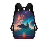 sinyumoney Zaino Scolastico Per Bambini Galactic Odyssey Spaceship in Nebula Zaini Per Libri Zaino Casual Da Viaggio Stampato in 3D Per Ragazzi E Ragazze Zaino Da Giorno Di Grande Capacità 17inch