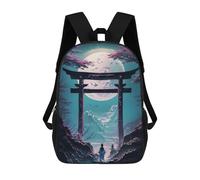 sinyumoney Zaino Scolastico Per Bambini Geisha Moonlit Torii Zaino Alla Moda Per Adolescenti Zaino Casual Per Ragazzi E Ragazze Borsa Scolastica Per Adolescenti Zaino Stampato in 3D 17inch