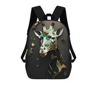 sinyumoney Zaino Scolastico Per Bambini Giraffe Abstract Gold Dark Zaino Alla Moda Per Adolescenti Zaino Casual Per Ragazzi E Ragazze Zaino Stampato in 3D 17inch