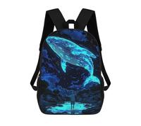 sinyumoney Zaino Scolastico Per Bambini Glowing Whale Above Water, Boy Watching Zaino Alla Moda Per Adolescenti Zaino Casual Per Ragazzi E Ragazze Zaino Stampato in 3D 17inch