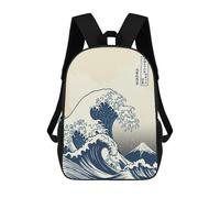 sinyumoney Zaino Scolastico Per Bambini Great Wave Off Kanagawa Zaino Alla Moda Per Adolescenti Zaino Casual Per Ragazzi E Ragazze Zaino Stampato in 3D 17inch