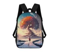 sinyumoney Zaino Scolastico Per Bambini Magical Winter Landscape with Tree Zaini Per Libri Zaino Casual Da Viaggio Stampato in 3D Per Ragazzi E Ragazze Zaino Da Giorno Di Grande Capacità 17inch