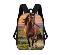 sinyumoney Zaino Scolastico Per Bambini Majestic Horse Galloping at Sunset Zaino Scolastico Per Bambini Alla Moda Casual Zaini Da Viaggio Stampa 3D Divertenti E Fantastici Borse Per Libri 17inch