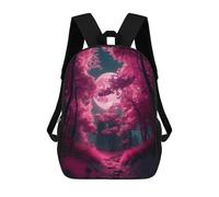 sinyumoney Zaino Scolastico Per Bambini Moonlit Forest Path Zaino Scolastico Per Bambini Alla Moda Casual Zaini Da Viaggio Stampa 3D Divertenti E Fantastici Borse Per Libri 17inch
