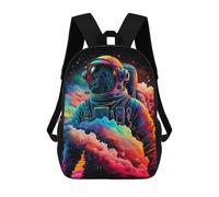 sinyumoney Zaino Scolastico Per Bambini Neon Astronaut in Space Zaino Scolastico Per Bambini Alla Moda Casual Zaini Da Viaggio Stampa 3D Divertenti E Fantastici Borse Per Libri 17inch