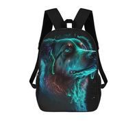 sinyumoney Zaino Scolastico Per Bambini Neon Dog Portrait Zaino Scolastico Per Bambini Alla Moda Casual Zaini Da Viaggio Stampa 3D Divertenti E Fantastici Borse Per Libri 17inch