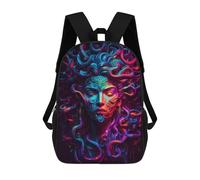 sinyumoney Zaino Scolastico Per Bambini Neon Hair Portrait Zaino Scolastico Per Bambini Alla Moda Casual Zaini Da Viaggio Stampa 3D Divertenti E Fantastici Borse Per Libri 17inch