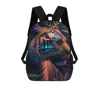 sinyumoney Zaino Scolastico Per Bambini Neon Tiger in Jungle Zaino Scolastico Per Bambini Alla Moda Casual Zaini Da Viaggio Stampa 3D Divertenti E Fantastici Borse Per Libri 17inch