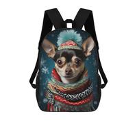 sinyumoney Zaino scolastico per bambini Nutcracker Beauty Girl Zaino scolastico per bambini, stile casual e alla moda, stampa 3D, divertente e originale, Chihuahua Ritratto Arte, 17"
