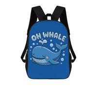 sinyumoney Zaino Scolastico Per Bambini Oh Whale Cute Cartoon Pun Zaino Alla Moda Per Adolescenti Zaino Casual Per Ragazzi E Ragazze Zaino Stampato in 3D 17inch