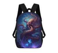 sinyumoney Zaino Scolastico Per Bambini Omniscient Octopus in Cosmic Dance Zaino Scolastico Per Bambini Alla Moda Casual Zaini Da Viaggio Stampa 3D Divertenti E Fantastici Borse Per Libri 17inch