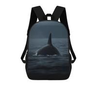 sinyumoney Zaino Scolastico Per Bambini Orca Whale Rising Above Zaino Alla Moda Per Adolescenti Zaino Casual Per Ragazzi E Ragazze Zaino Stampato in 3D 17inch