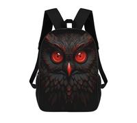 sinyumoney Zaino Scolastico Per Bambini Owl Red And Black Animals Zaino Alla Moda Per Adolescenti Zaino Casual Per Ragazzi E Ragazze Zaino Stampato in 3D 17inch