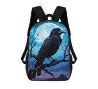 sinyumoney Zaino Scolastico Per Bambini Raven Zaino Scolastico Per Bambini Alla Moda Casual Zaini Da Viaggio Stampa 3D Divertenti E Fantastici Borse Per Libri 17inch