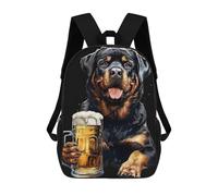 sinyumoney Zaino Scolastico Per Bambini Rottweiler with Beer Zaino Alla Moda Per Adolescenti Zaino Casual Per Ragazzi E Ragazze Borsa Scolastica Per Adolescenti Zaino Stampato in 3D 17inch