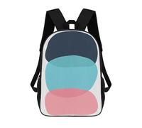 sinyumoney Zaino scolastico per bambini semplice e minimale, 2 zaino scolastico per bambini, stile casual e alla moda, stampa 3D, divertente e originale, Colorful Geometric 29, 17"