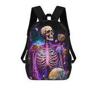 sinyumoney Zaino Scolastico Per Bambini Skeleton in Space -1 Zaini Per Libri Zaino Casual Da Viaggio Stampato in 3D Per Ragazzi E Ragazze Zaino Da Giorno Di Grande Capacità 17inch
