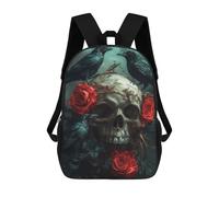 sinyumoney Zaino Scolastico Per Bambini Skull with Crows And Roses Zaino Scolastico Per Bambini Alla Moda Casual Zaini Da Viaggio Stampa 3D Divertenti E Fantastici Borse Per Libri 17inch