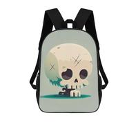 sinyumoney Zaino Scolastico Per Bambini Spooky Skull Illustration Zaini Per Libri Zaino Casual Da Viaggio Stampato in 3D Per Ragazzi E Ragazze Zaino Da Giorno Di Grande Capacità 17inch