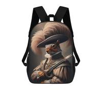 sinyumoney Zaino Scolastico Per Bambini Squirrel As A Musketeer Zaino Scolastico Per Bambini Alla Moda Casual Zaini Da Viaggio Stampa 3D Divertenti E Fantastici Borse Per Libri 17inch